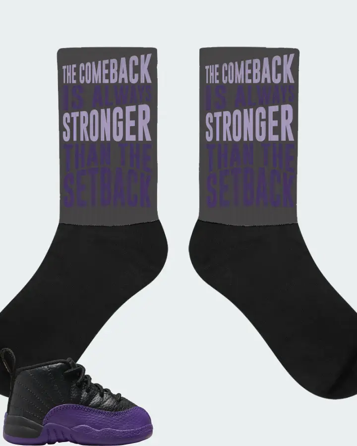 Jordan 12 Retro Sneaker Matching Dark Grey Socks - The Comeback