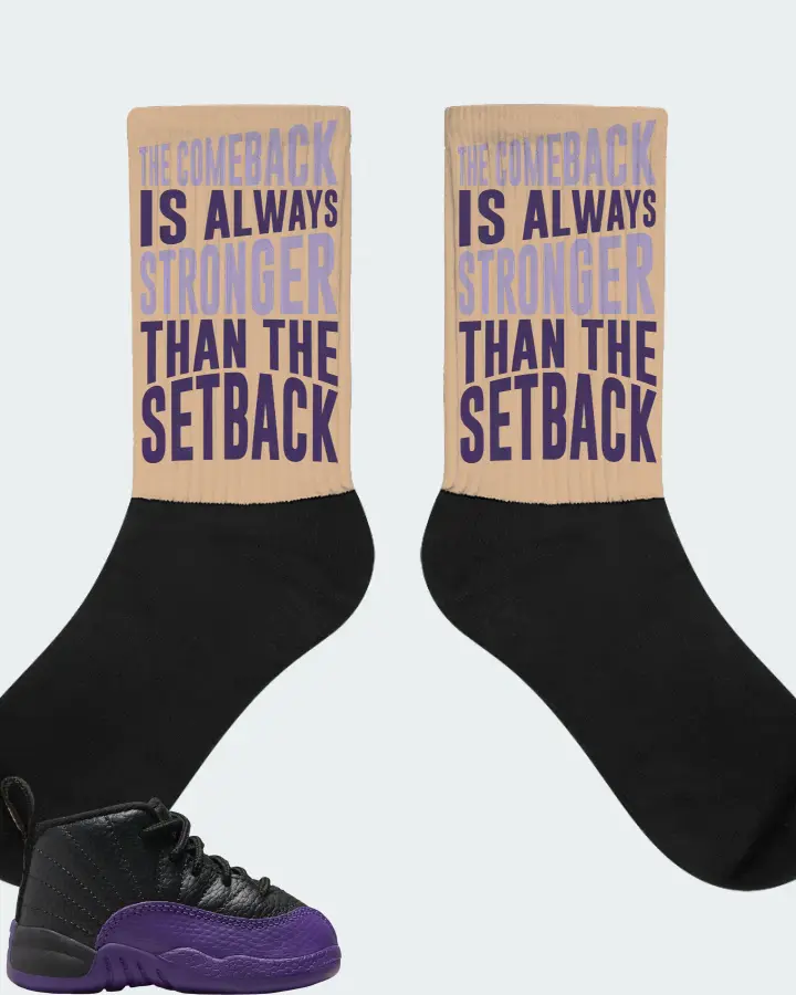 Jordan 12 Retro Sneaker Matching Cream Socks - The Comeback