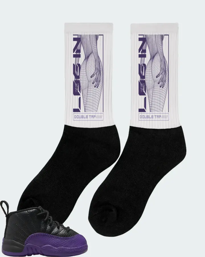 Jordan 12 Retro Sneaker Matching White Socks (LOGIN) - View 3