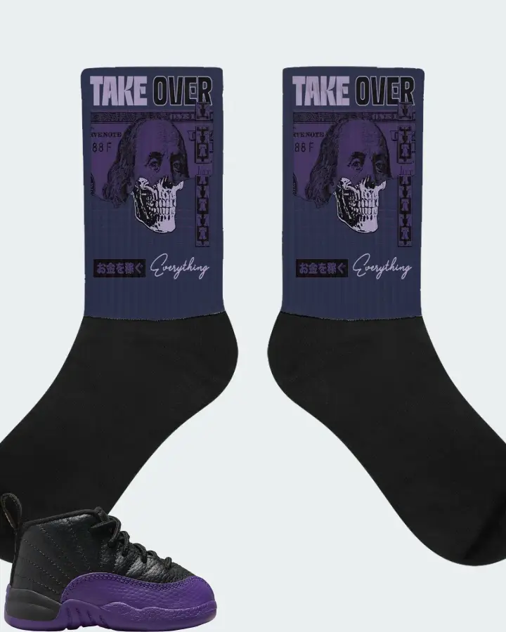 Jordan 12 Retro Sneaker Matching Navy Socks - Take Over