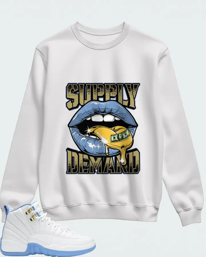 Jordan 12 Retro White University Blue (2004) (Women's) Matching Sweatshirt