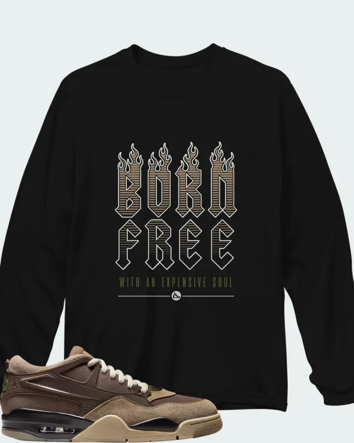 Air Jordan 4 RM Ironstone Matching Long Sleeve T-Shirt