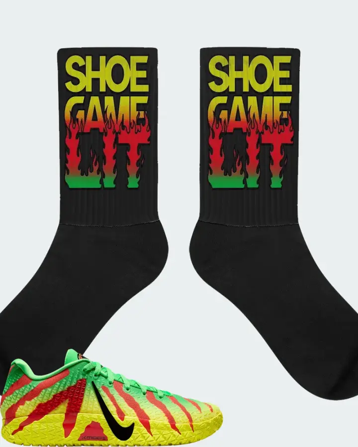 Jurassic Park x Nike Ja 3 Explorer Sneaker Matching Black Socks - Shoe Game Lit Refreshed