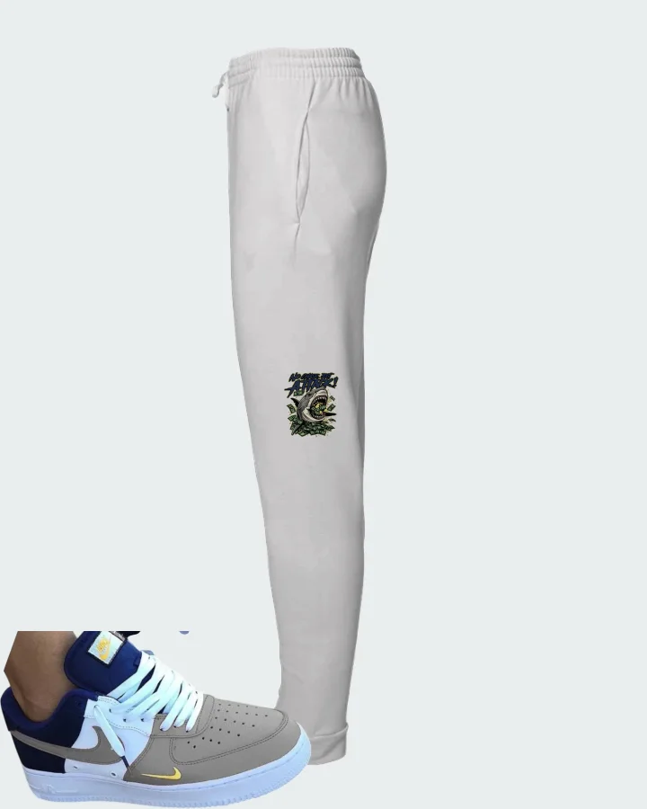 Nike Air Force 1 White Blue Grey Matching Joggers