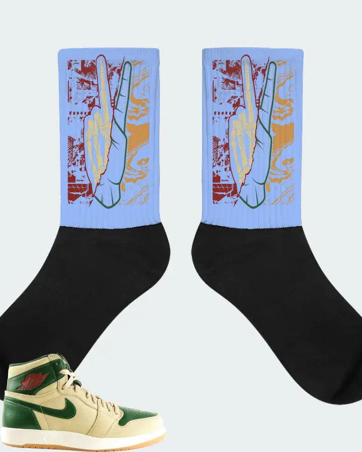 Jordan 1.5 Retro Sneaker Matching Carolina Blue Socks - Peace of mind