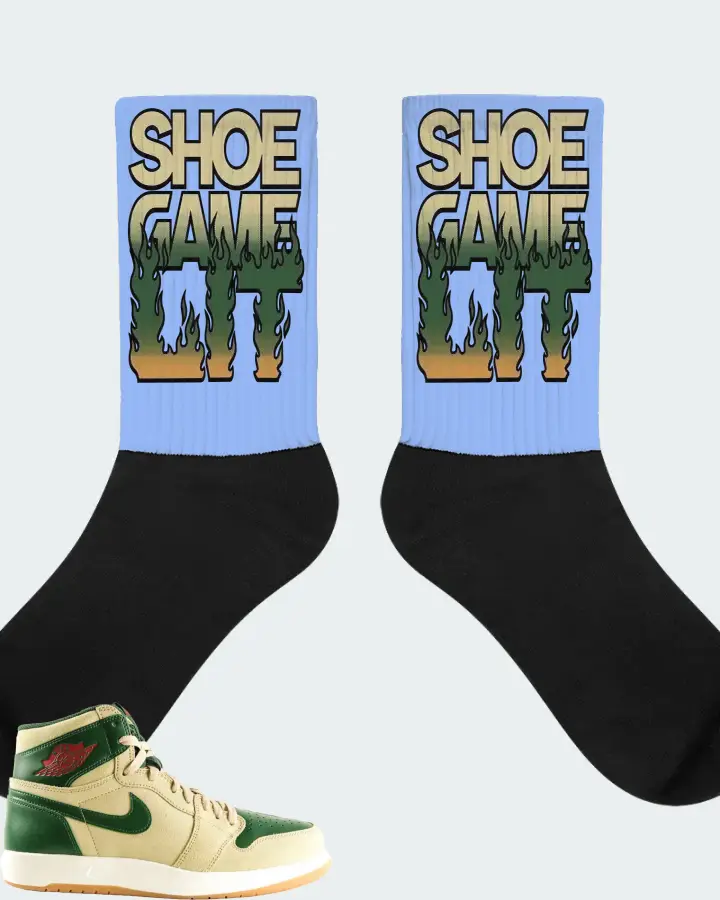 Jordan 1.5 Retro Sneaker Matching Carolina Blue Socks - Shoe Game Lit Refreshed