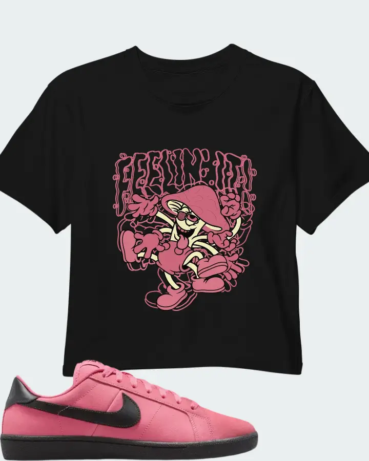 Nike Tennis Classic SB Hyper Pink Black Matching Crop Top