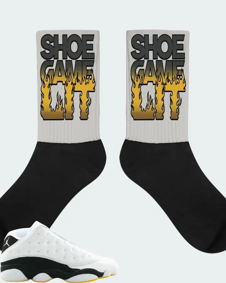 Jordan 13 Retro Low Sneaker Matching Grey Socks - Shoe Game Lit Refreshed