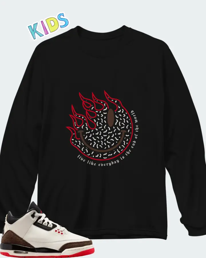 Air Jordan 3 Retro OG GS World's Best Dad Matching Kid's Long Sleeve T-Shirt