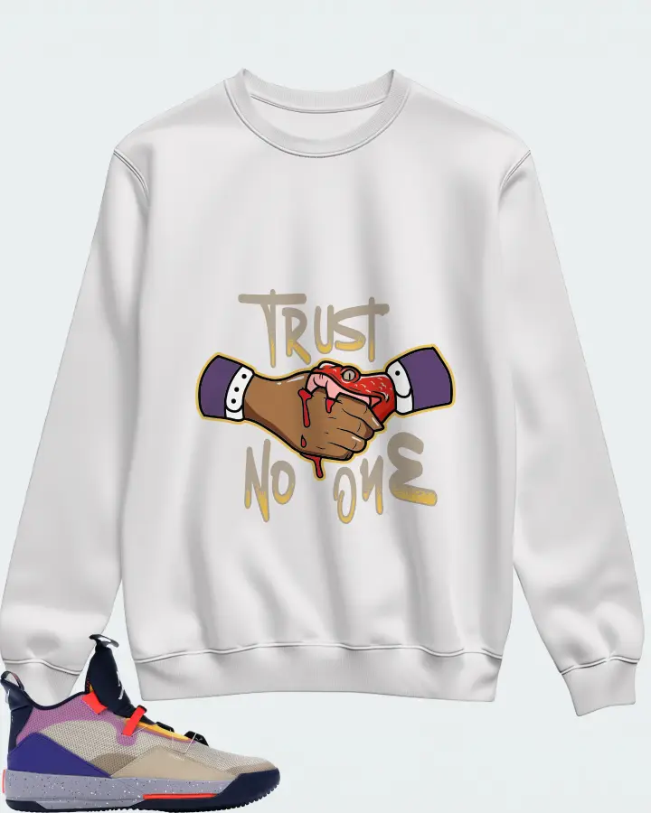 Jordan XXXIII Sneaker Matching White Sweatshirt - Trust No One