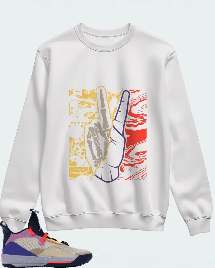 Jordan XXXIII Sneaker Matching White Sweatshirt - Peace of mind