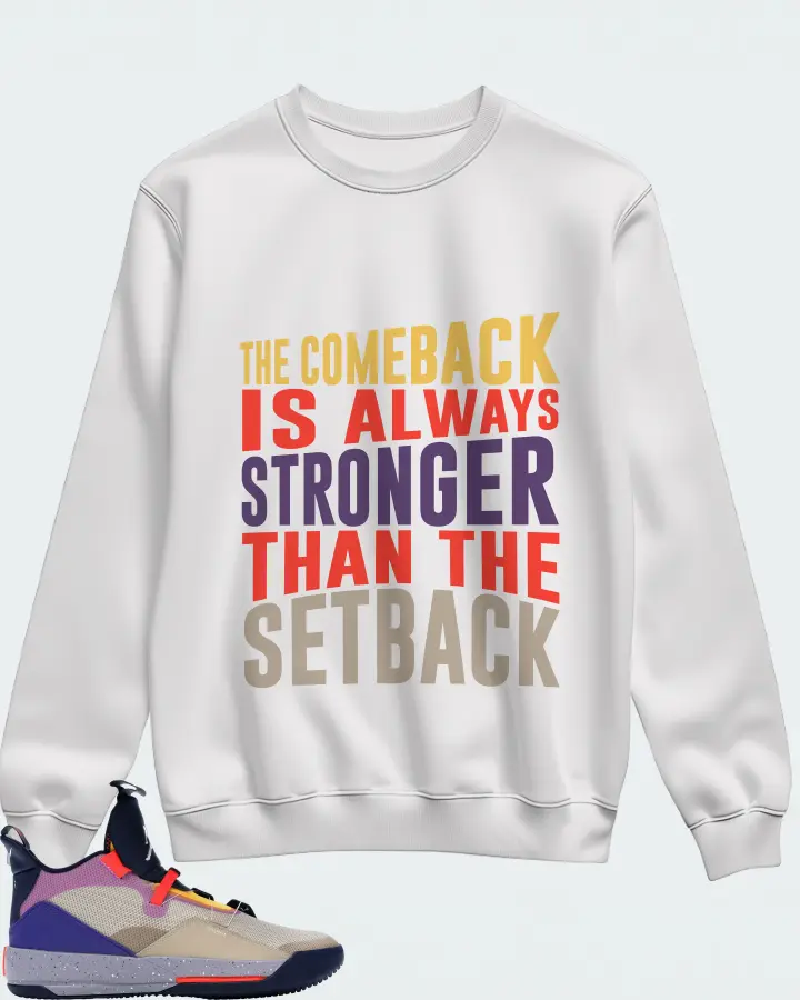 Jordan XXXIII Sneaker Matching White Sweatshirt - The Comeback