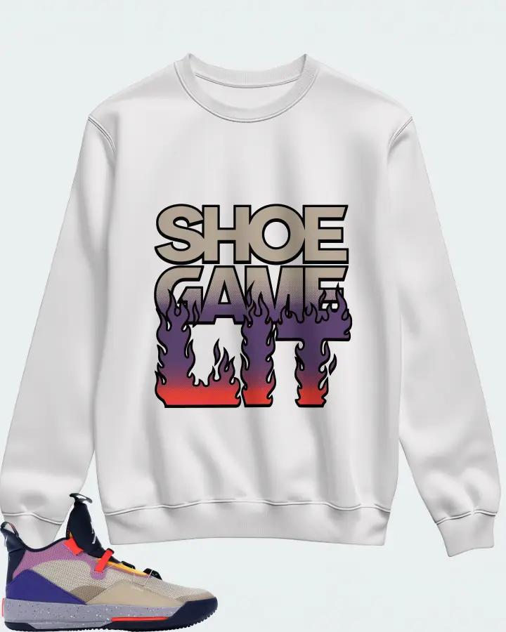 Jordan XXXIII Sneaker Matching White Sweatshirt - Shoe Game Lit Refreshed