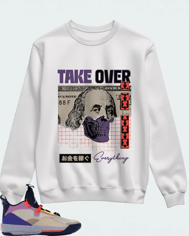Jordan XXXIII Sneaker Matching White Sweatshirt - Take Over
