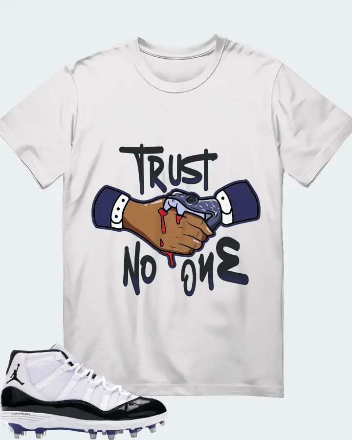 Jordan 11 Retro Cleat Sneaker Matching White T-Shirt - Trust No One