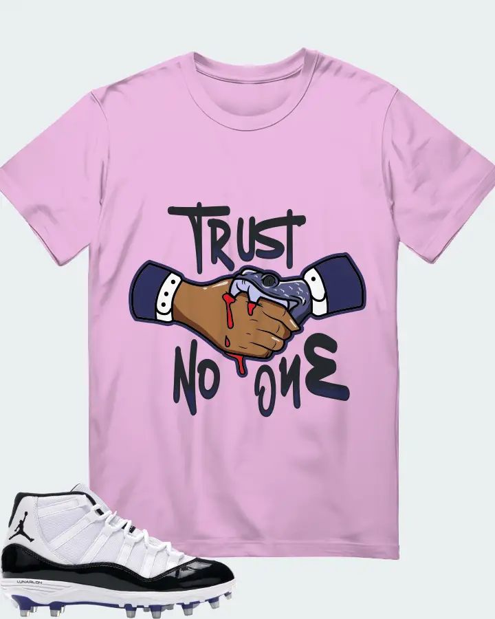 Jordan 11 Retro Cleat Sneaker Matching Lilac T-Shirt - Trust No One
