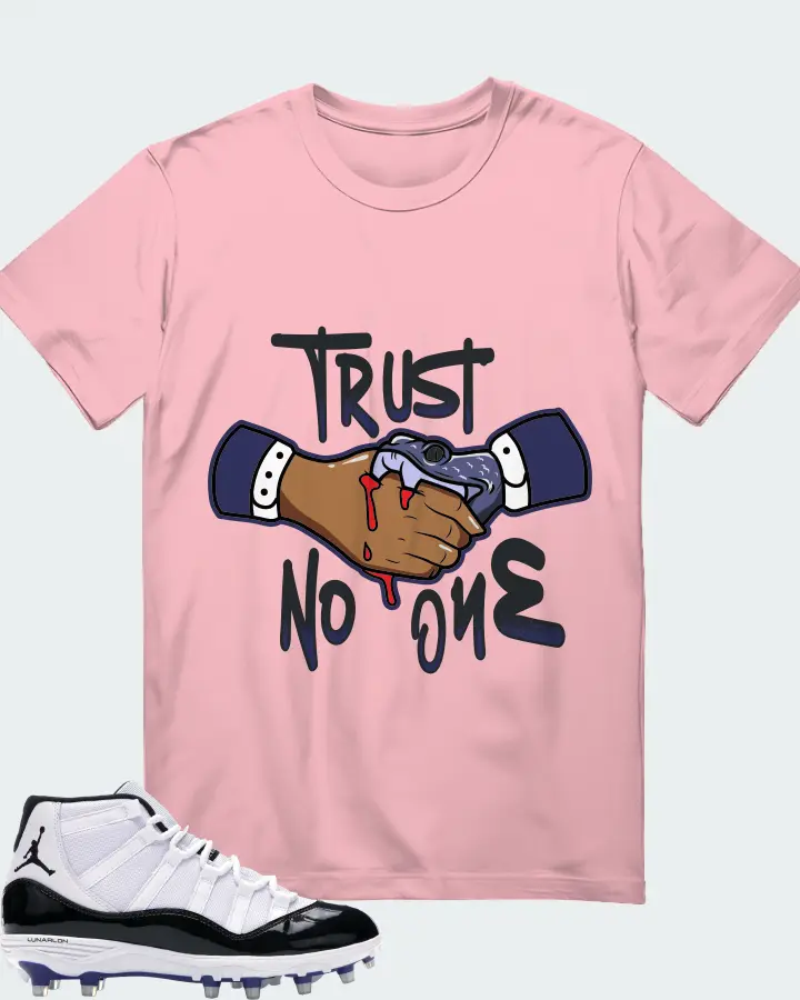 Jordan 11 Retro Cleat Sneaker Matching Pink T-Shirt - Trust No One