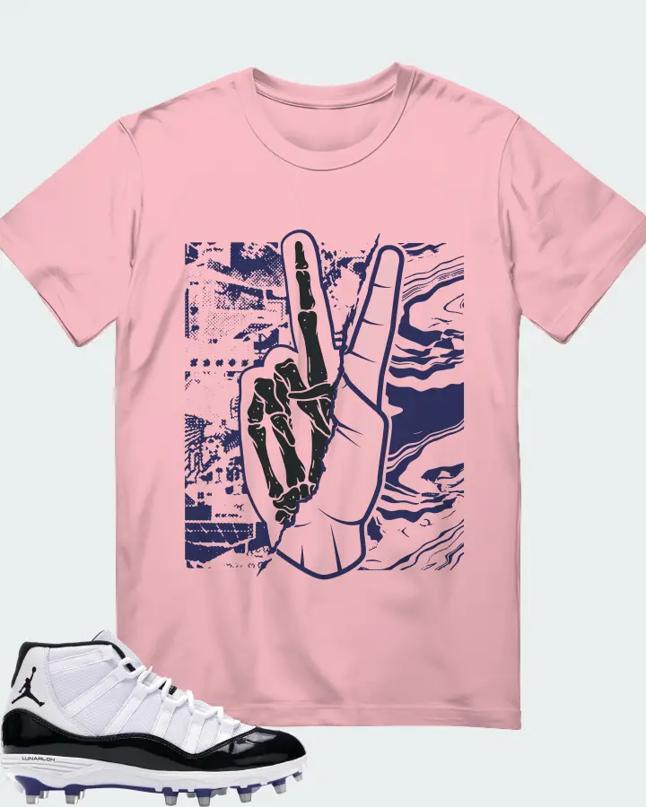 Jordan 11 Retro Cleat Sneaker Matching Pink T-Shirt - Peace of mind
