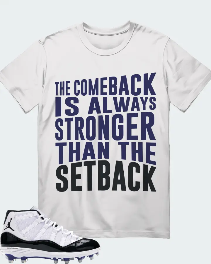 Jordan 11 Retro Cleat Sneaker Matching White T-Shirt - The Comeback