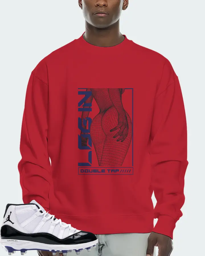 Jordan 11 Retro Cleat Sneaker Matching Red Sweatshirt (LOGIN) - View 2