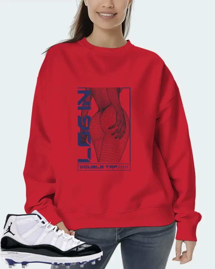 Jordan 11 Retro Cleat Sneaker Matching Red Sweatshirt (LOGIN) - View 5