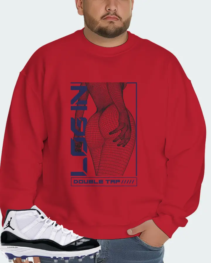 Jordan 11 Retro Cleat Sneaker Matching Red Sweatshirt (LOGIN) - View 6