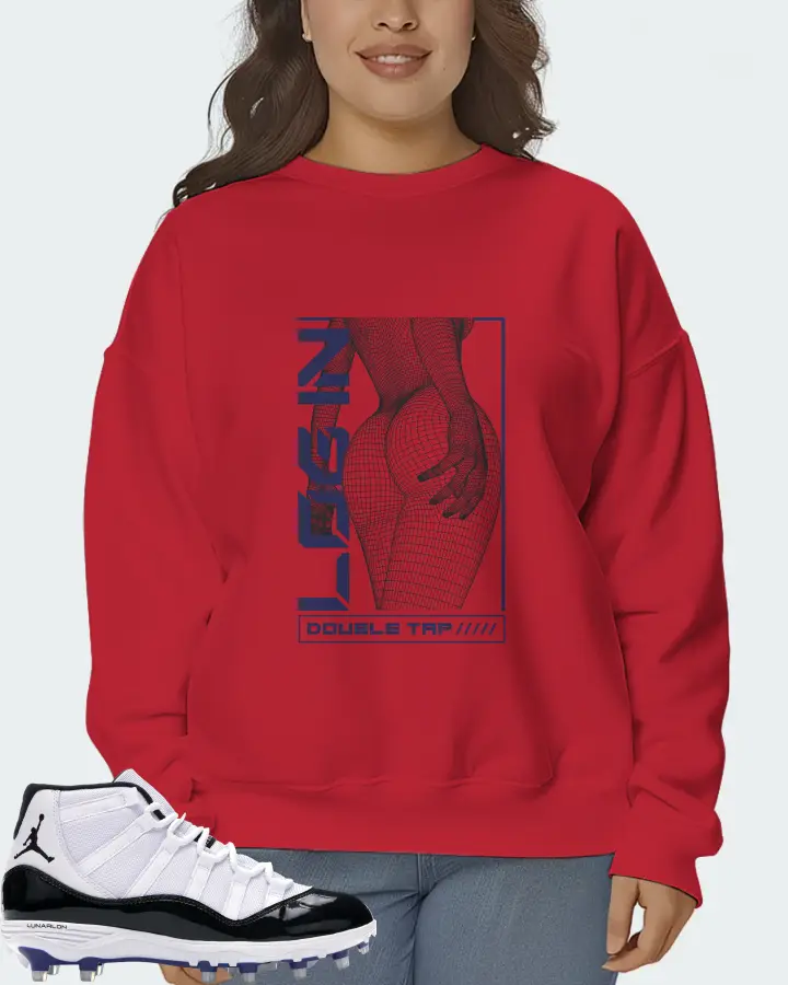 Jordan 11 Retro Cleat Sneaker Matching Red Sweatshirt (LOGIN) - View 7
