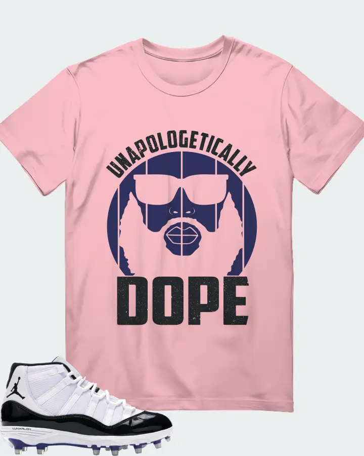 Jordan 11 Retro Cleat Sneaker Matching Pink T-Shirt - UNAPOLOGETICALLY DOPE Man