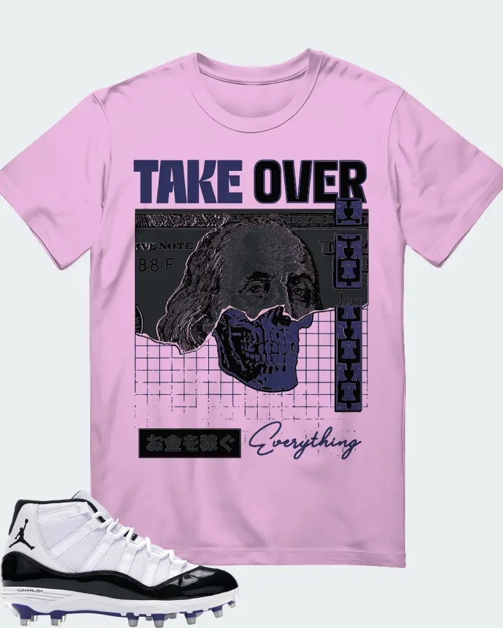Jordan 11 Retro Cleat Sneaker Matching Lilac T-Shirt - Take Over