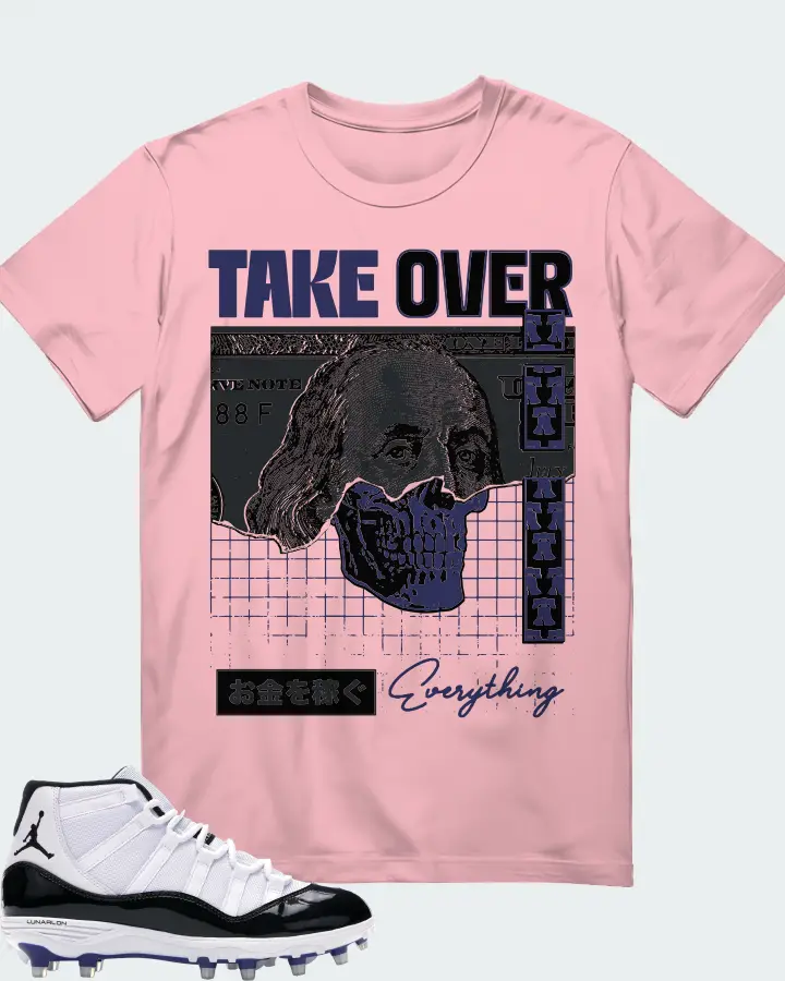 Jordan 11 Retro Cleat Sneaker Matching Pink T-Shirt - Take Over