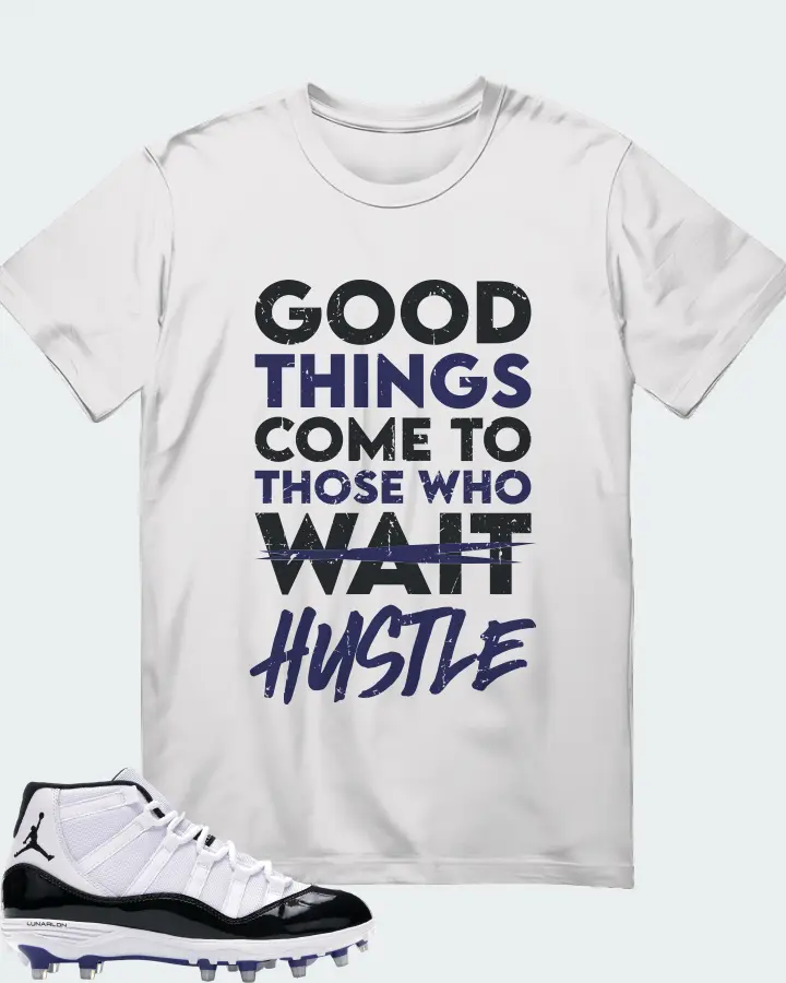 Jordan 11 Retro Cleat Sneaker Matching White T-Shirt - Good Things Come