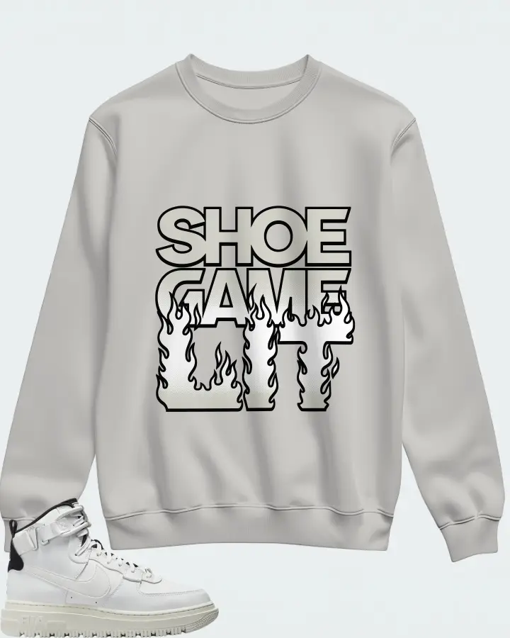 Nike Air Force 1 High Utility 2.0 Sneaker Matching Grey Sweatshirt - Shoe Game Lit Refreshed