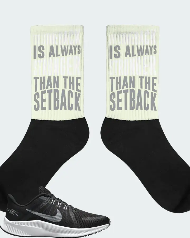 Nike Quest 4 Sneaker Matching Citron Socks - The Comeback