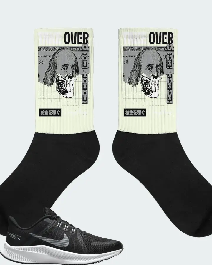 Nike Quest 4 Sneaker Matching Citron Socks - Take Over