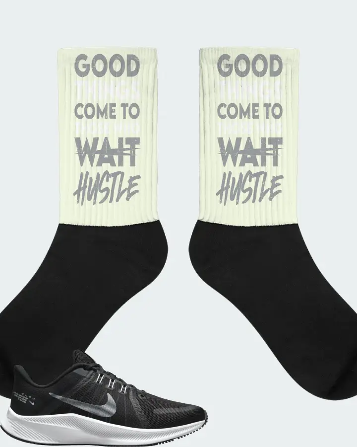Nike Quest 4 Sneaker Matching Citron Socks - Good Things Come