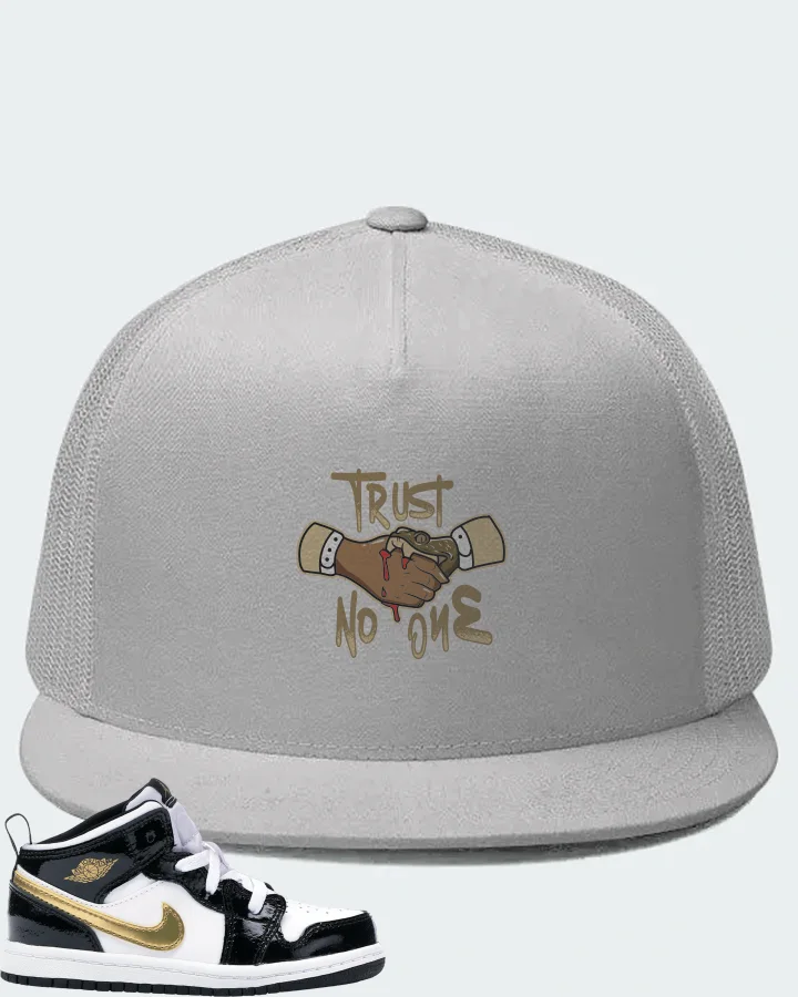 Jordan 1 Mid Sneaker Matching White Hat - Trust No One
