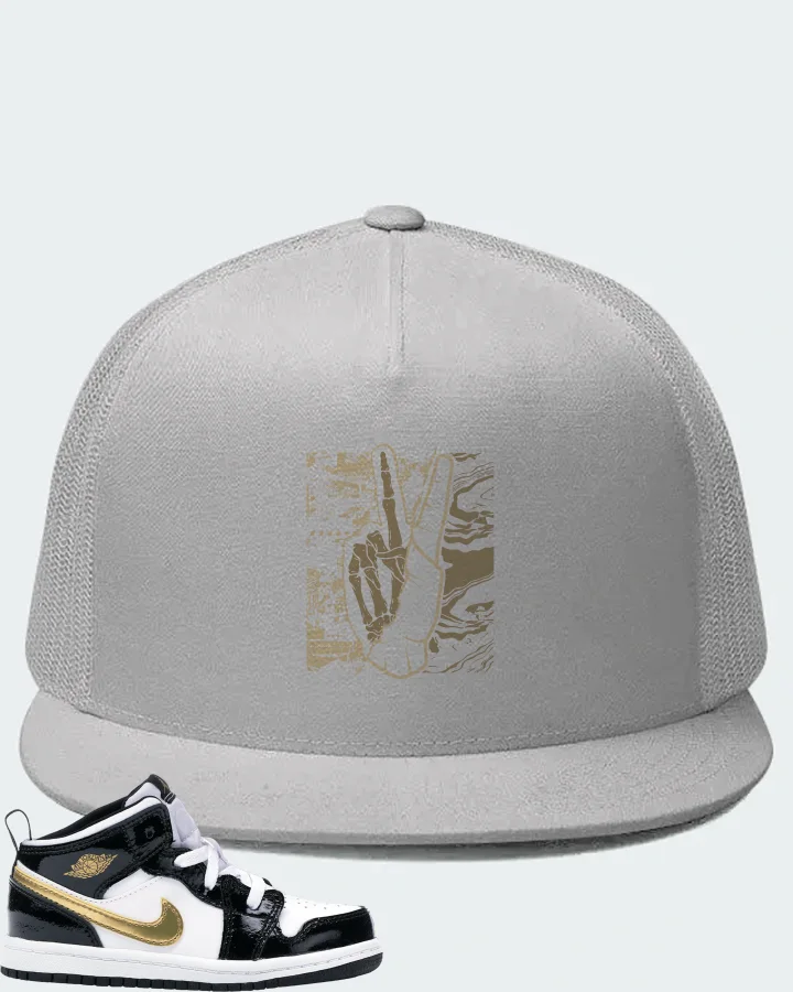 Jordan 1 Mid Sneaker Matching White Hat - Peace of mind