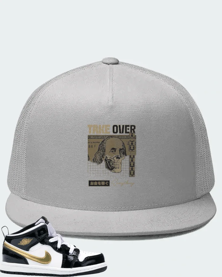 Jordan 1 Mid Sneaker Matching White Hat - Take Over