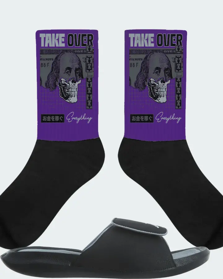 Jordan Hydro 6 Sneaker Matching Purple Socks - Take Over