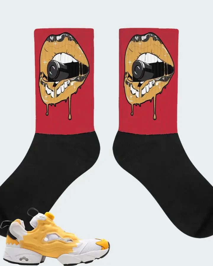 Reebok Instapump Fury Sneaker Matching Red Socks - Kiss of Death