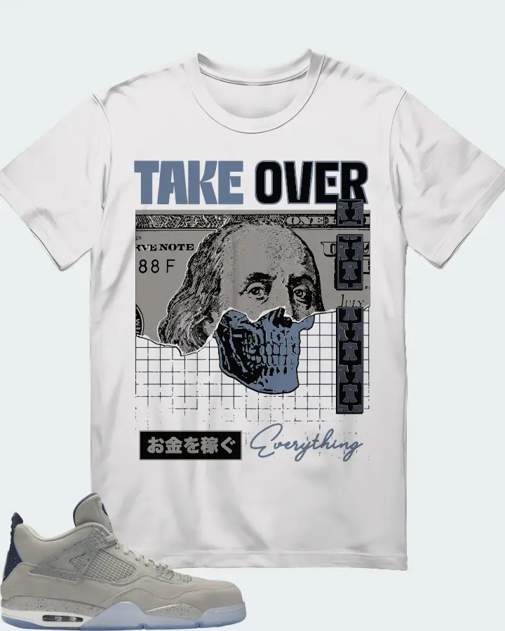 Jordan 4 Retro  Sneaker Matching White T-Shirt - Take Over