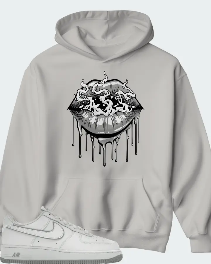 Nike Air Force 1 Low Wolf Grey White Matching Hoodie