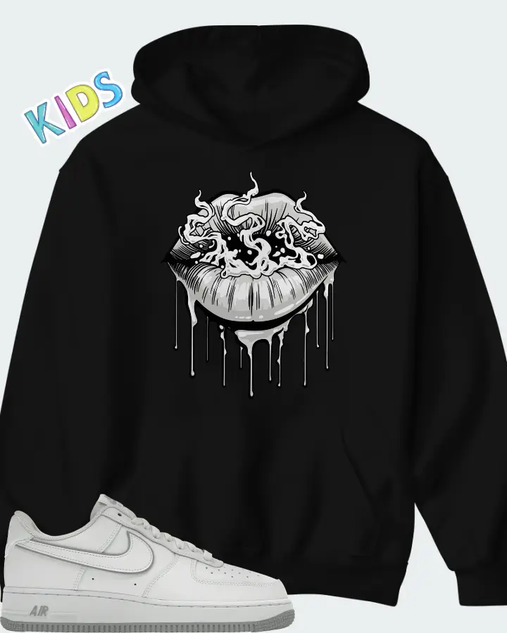 Nike Air Force 1 Low Wolf Grey White Matching Kid's Hoodie