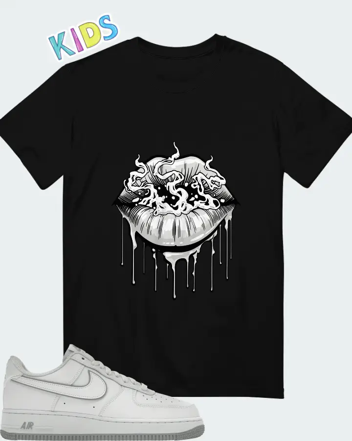 Nike Air Force 1 Low Wolf Grey White Matching Kid's T-Shirt