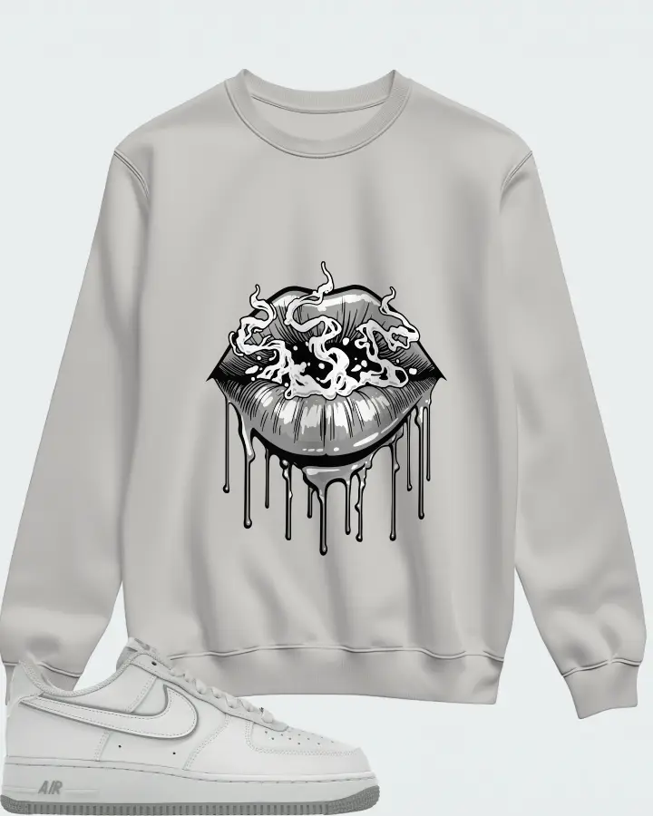 Nike Air Force 1 Low Wolf Grey White Matching Sweatshirt