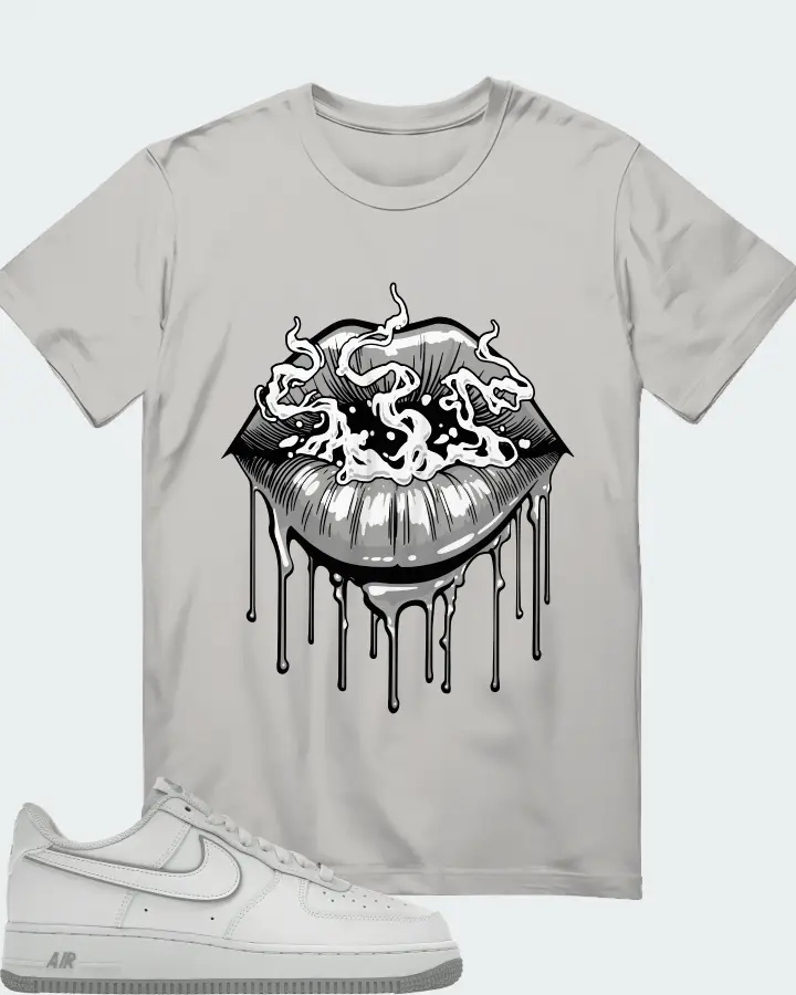 Nike Air Force 1 Low Wolf Grey White Matching T-Shirt