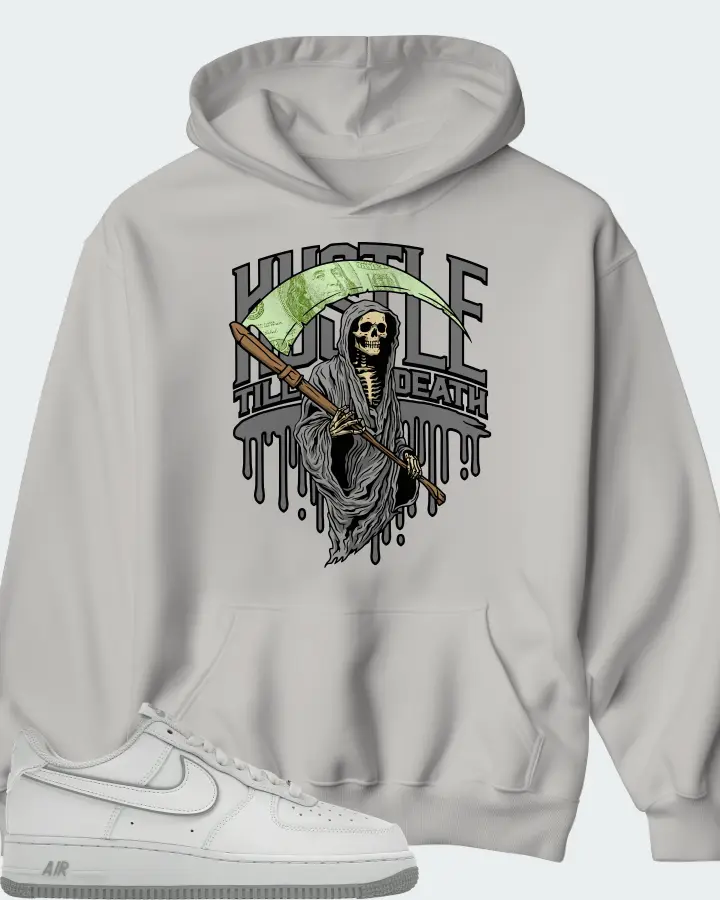 Nike Air Force 1 Low Wolf Grey White Matching Hoodie