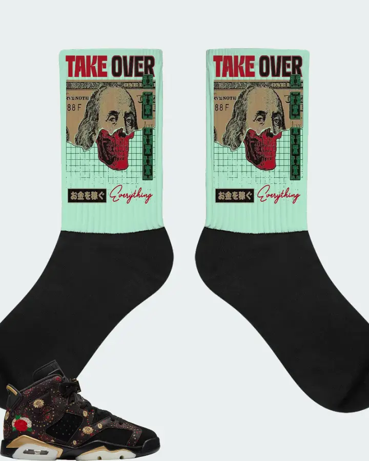 Jordan 6 Retro Sneaker Matching Mint Socks - Take Over
