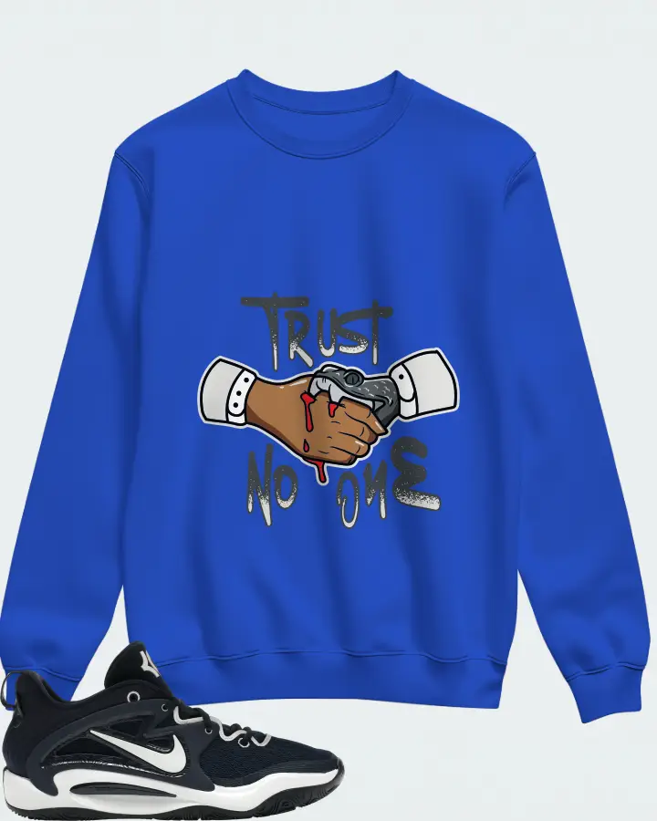 Nike KD 15 TB Sneaker Matching Royal Blue Sweatshirt - Trust No One