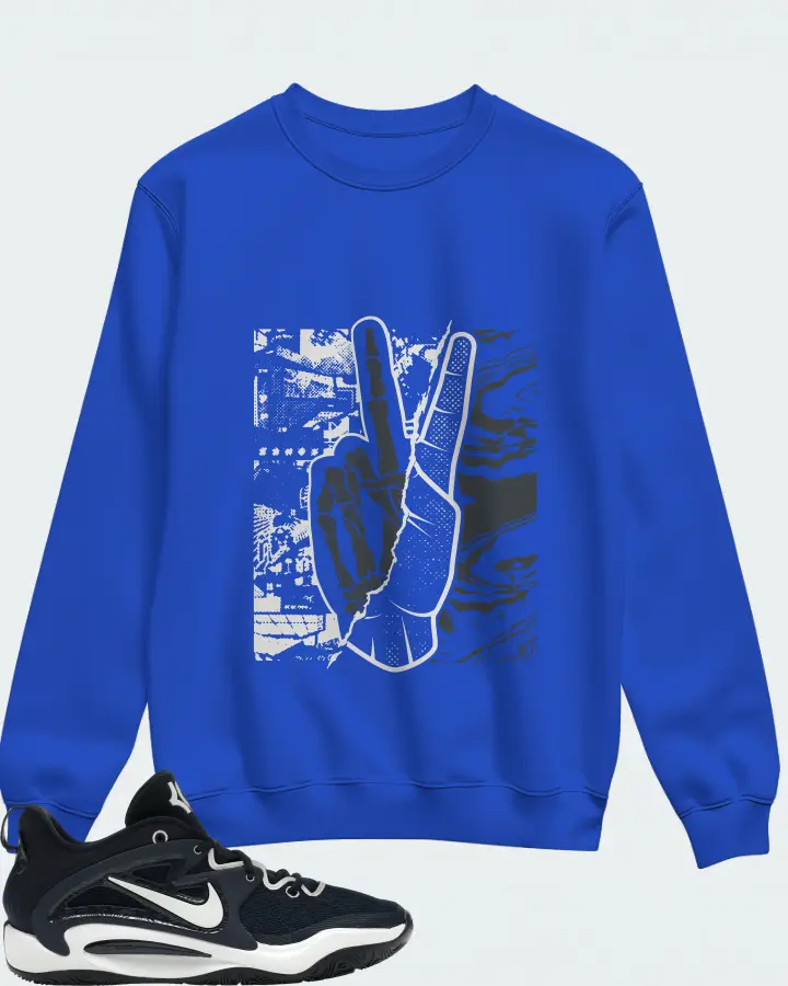 Nike KD 15 TB Sneaker Matching Royal Blue Sweatshirt - Peace of mind